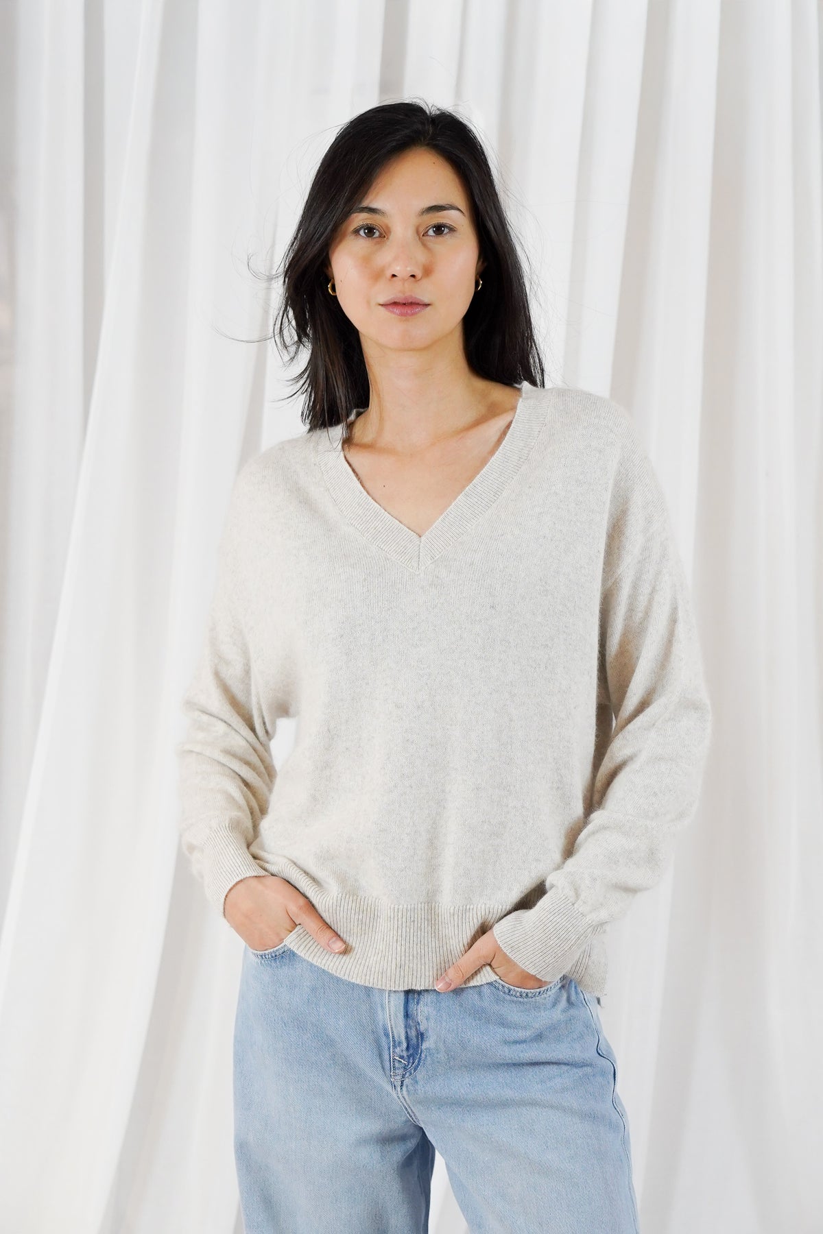 TWNS the label knitted pullover long-sleeved v-neck with   Kn2303 Boulder
