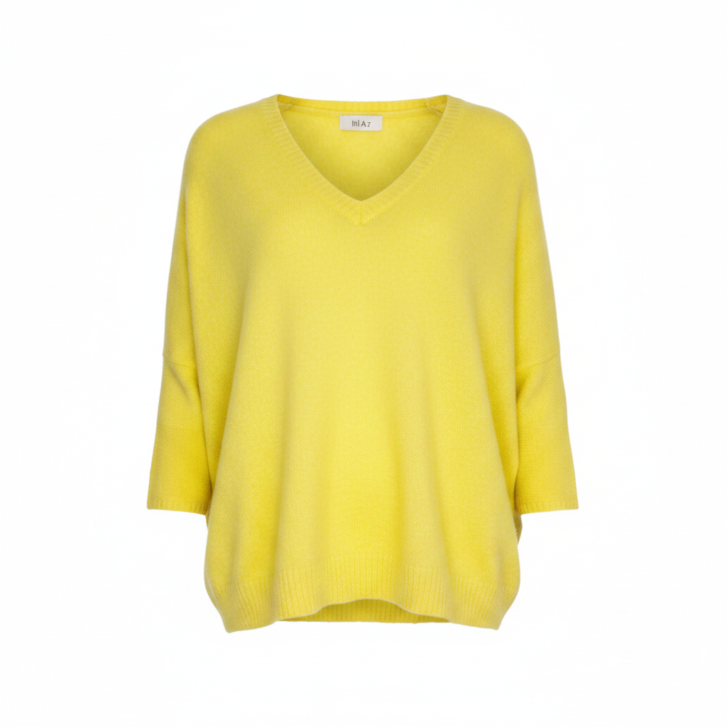 TWNS the label knitted pullover short sleeves V neck oversized jefferson