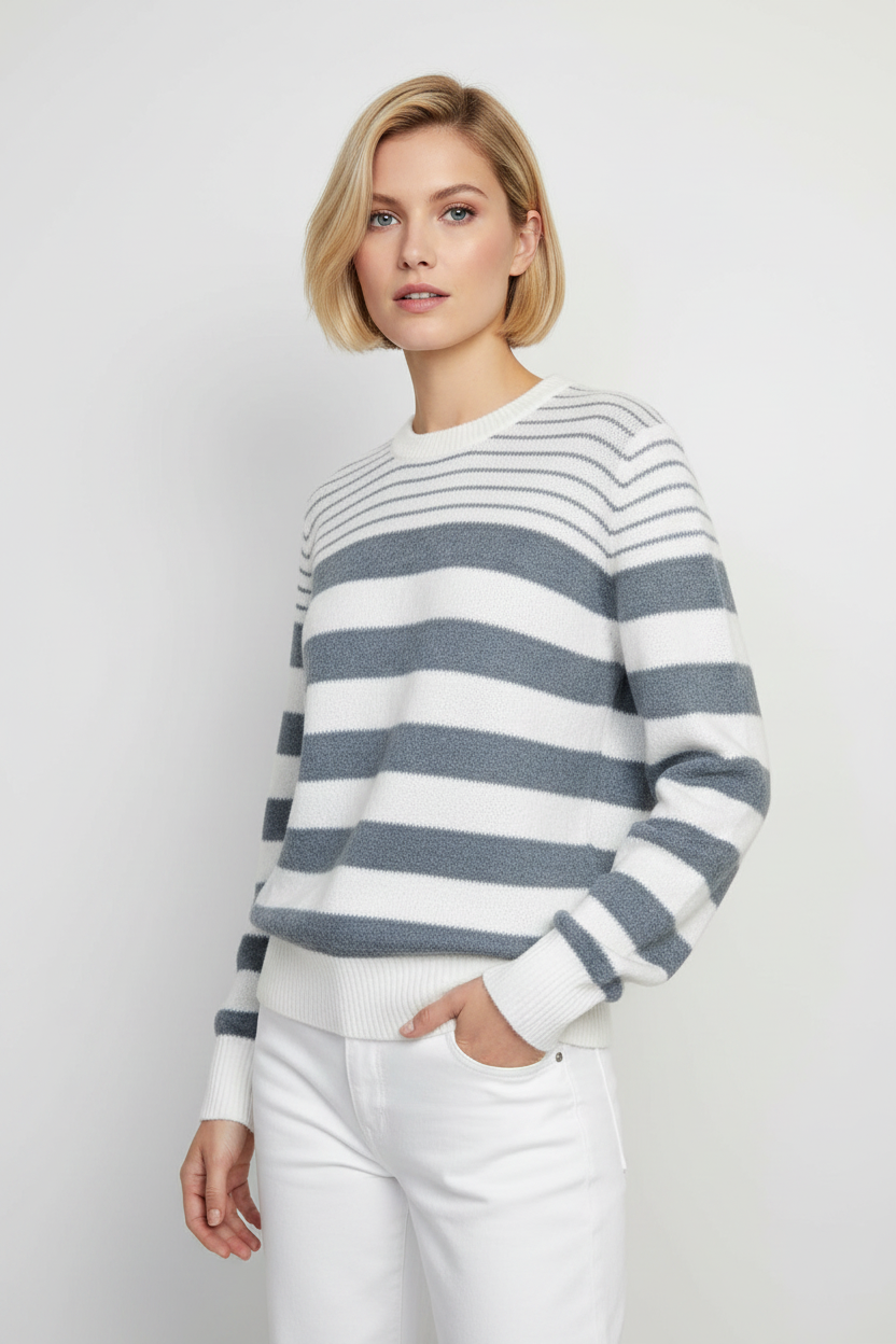 TWNS the label New Orleans knitwear pullover long sleeves round neck  with stripes