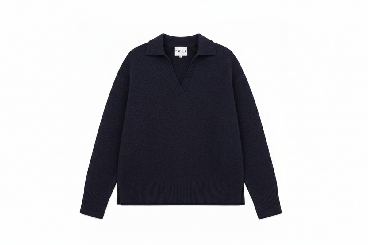 TWNS the label Sparks knitwear pullover long sleeved polo neck