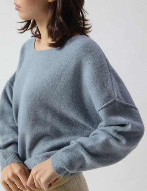 American vintage Pull ML Col Bateau Orage/Chin DAM225H26