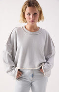 American vintage Sweat Ample Col Rond Bleu Ciel
